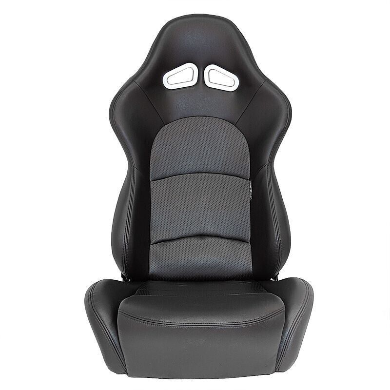 Auto-Style x1 Universal Pro Perforated Synthetic leather Bucket Seat Black +slides