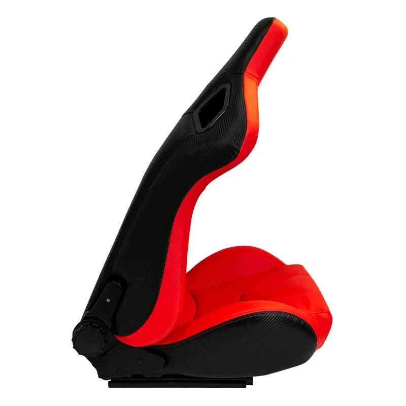 ATST x1 RK Universal Bucket Seats Red & Carbon Fibre Back Faux Leather + slides