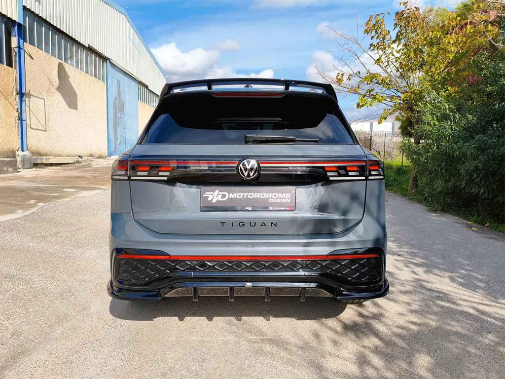 Motordrome Design Rear Bumper Splitter Diffusor VW Tiguan Mk3 R-Line Gloss Black