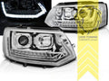 LT LED DRL Halo Lightbar Headlights VW T5 Bus Transporter Multivan chrome LHD