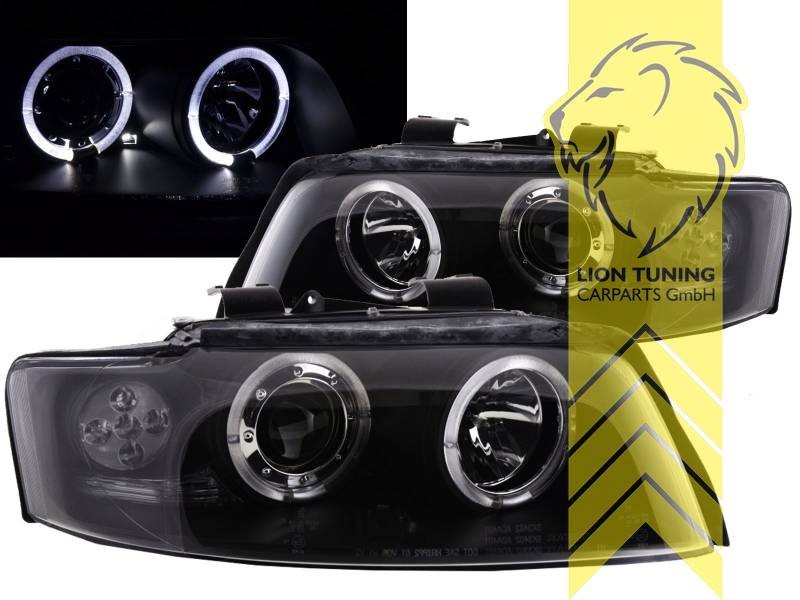 UK LTG Pair LED Halo Angel Eye Headlights Audi A4 B6 8E Sedan Avant 00-04 LHD