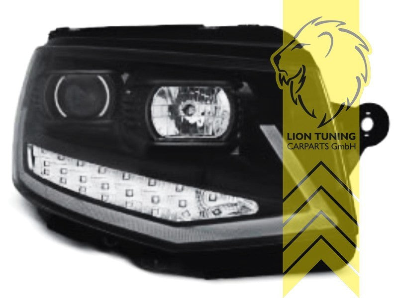 LTG Pair LED DRL Headlights VW T6 Bus Transporter Van Camper black 15-19 LHD
