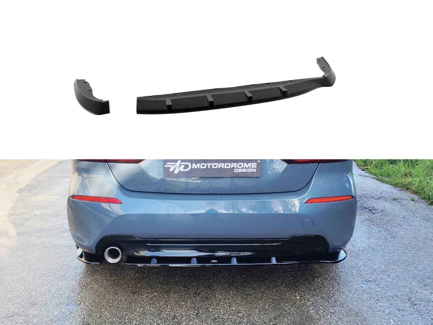 Motordrome Design Rear Bumper Splitter Diffusor BMW 1 Series F40 Glossy Black