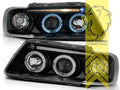 LTG Pair LED Halo Ring DRL Headlights Audi A3 8L 96-00 black LHD EXPORT ONLY