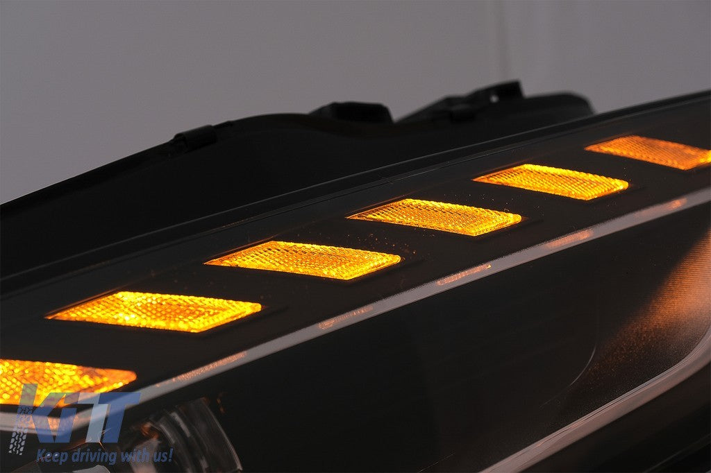 KT LUXE Pair Full LED DRL Seq Dyna Headlights Audi A4 B8.5 Facelift 12-15 LHD