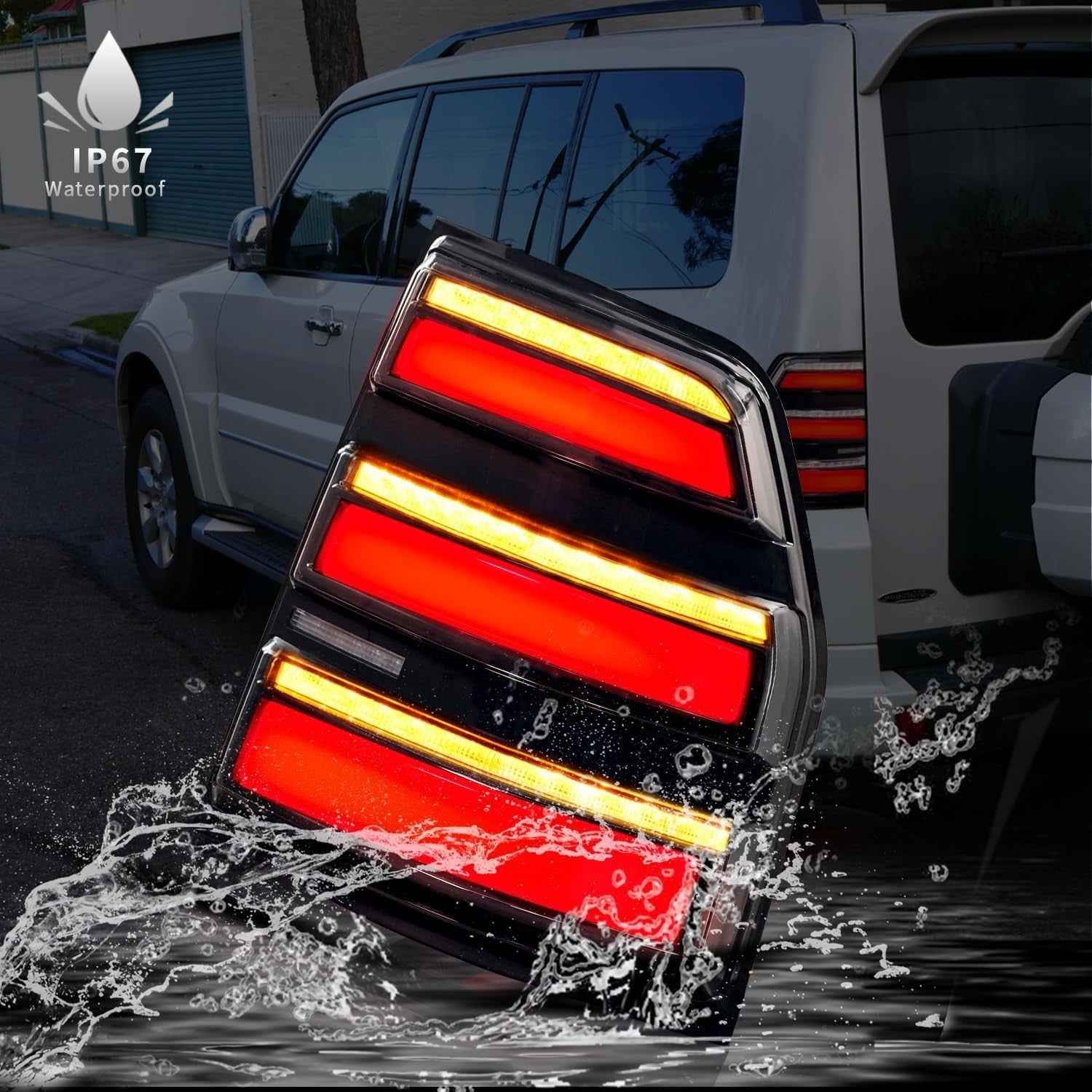 AC Pair Seq LED DRL Rear lights Tail Mitsubishi Pajero Shogun MK4 NS NW 06-21