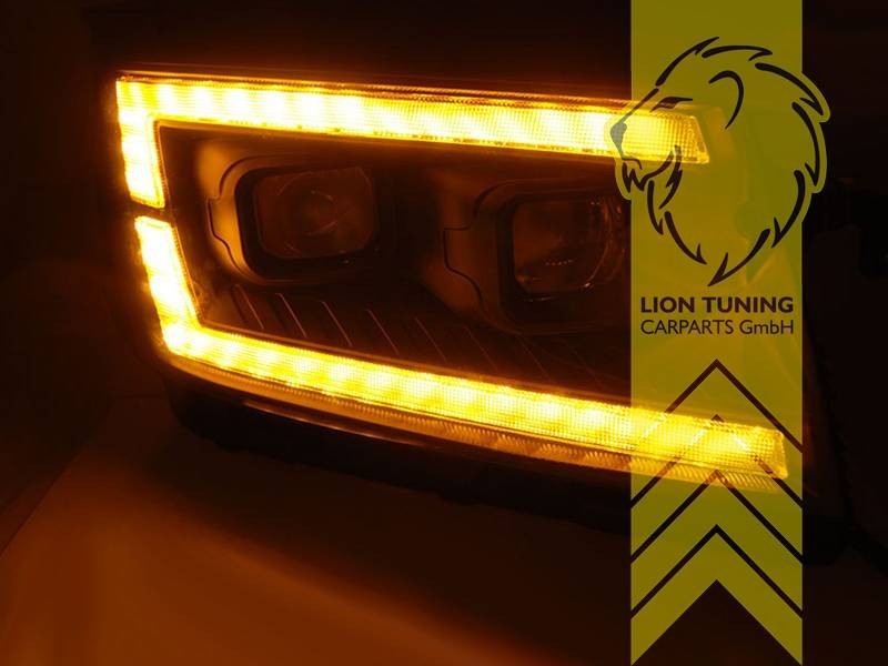 LTG Pair Full LED DRL Lightbar Headlights VW Crafter 2 SY Bus Van 16+ black LHD