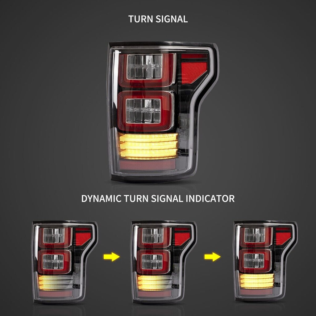 VLAND 15-20 Ford F150 13 P552 Lightbar LED DRL Rear Lights Tail Smoke DYNAMIC