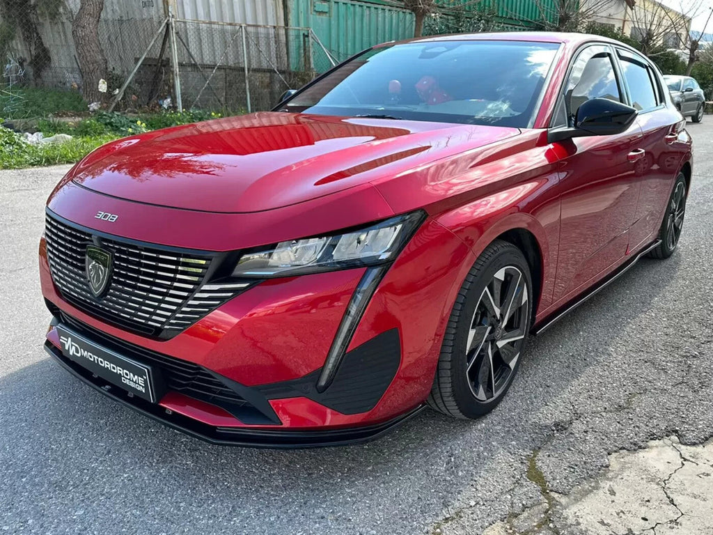 Motordrome Front Bumper Lower Splitter Peugeot  308 Mk3 2021+ Gloss Black