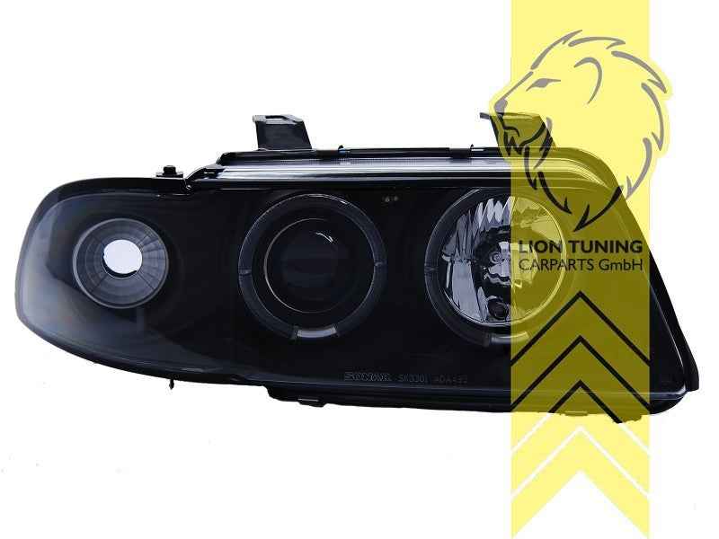 LTG LED DRL Halo Headlights Audi A4 B5 8D 94-98 Sedan Avant Black LHD