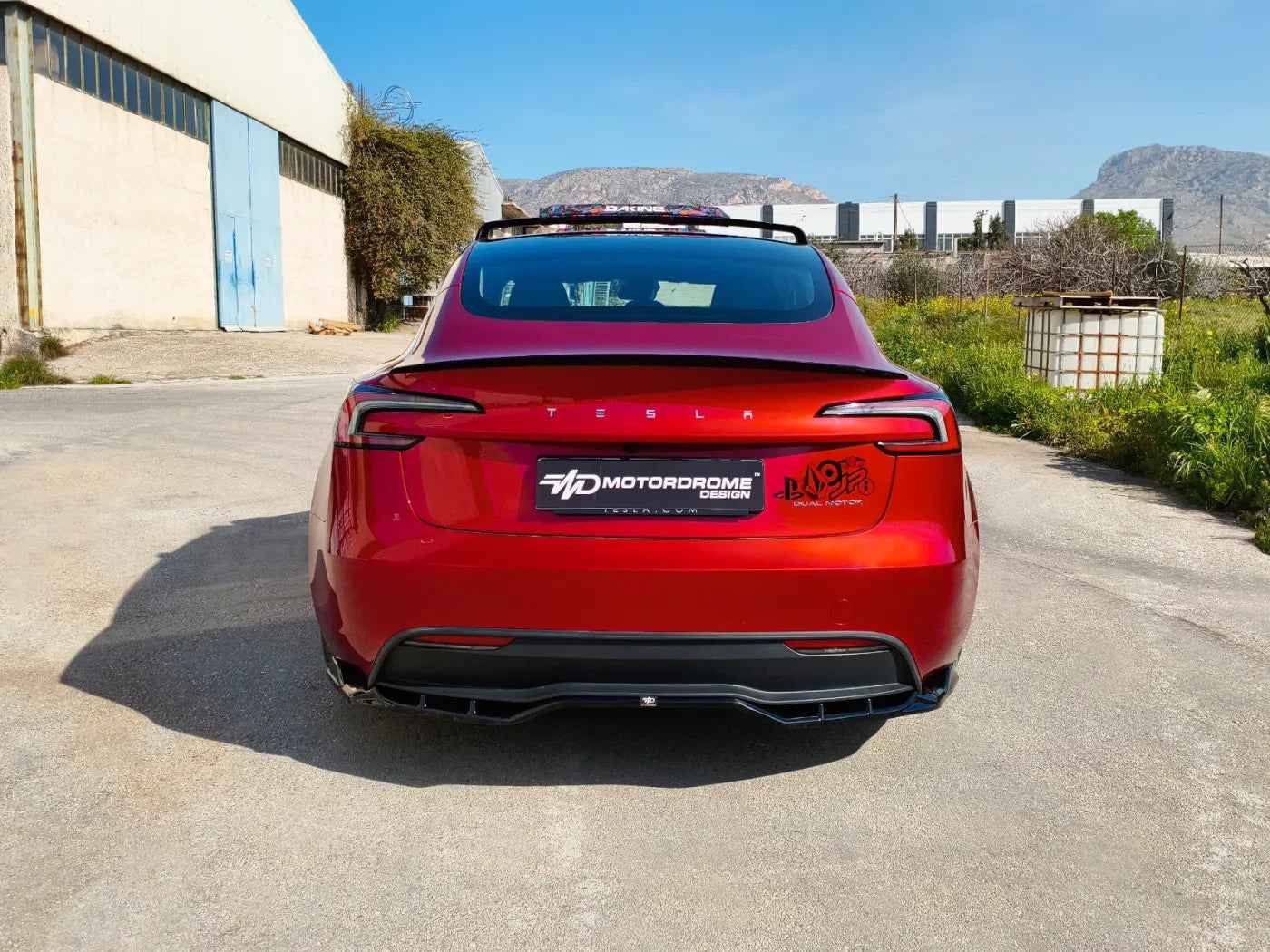 MTD Rear Bumper Splitter Diffuser Tesla Model 3 Mk1 Facelift Gloss Black