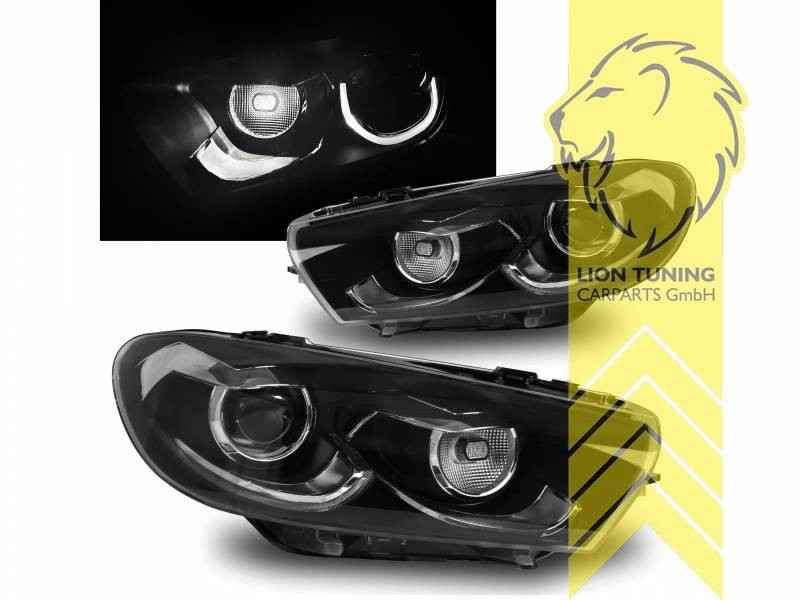 LTG Pair LED DRL Halo Lightbar Headlights VW Scirocco 3 137 138 08-14 black LHD