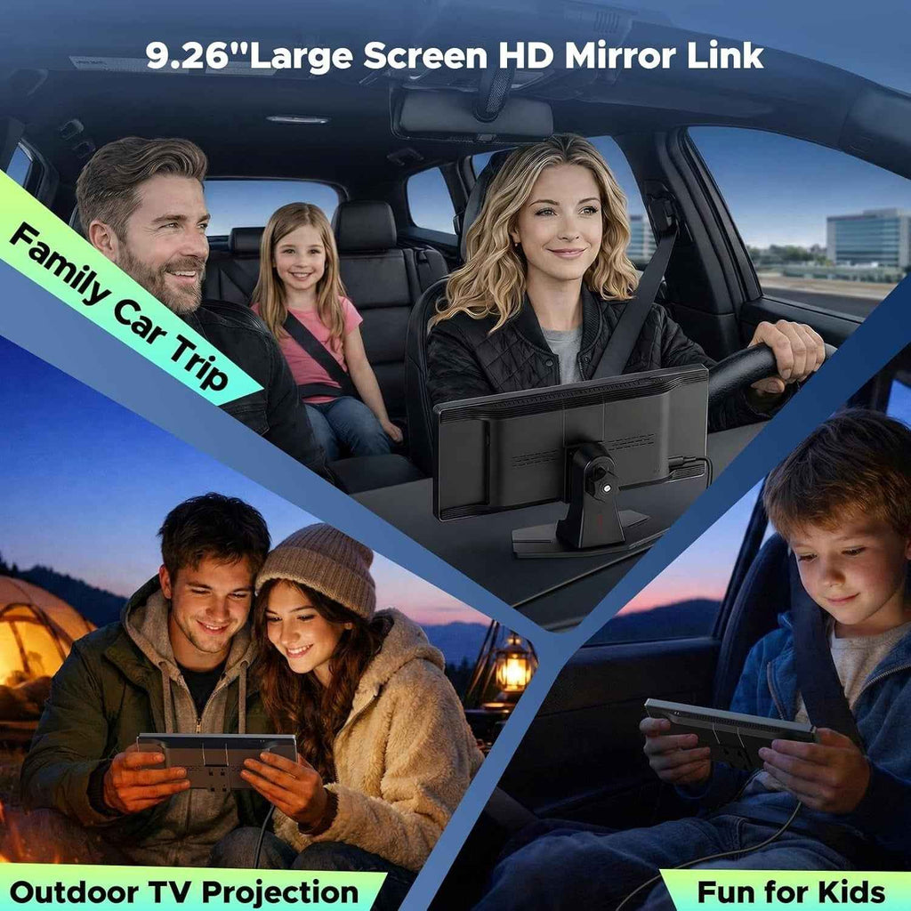 LO 9.26" Touch Screen 2.5K Dash Cam Car Stereo Carplay Android GPS + Rear Camera