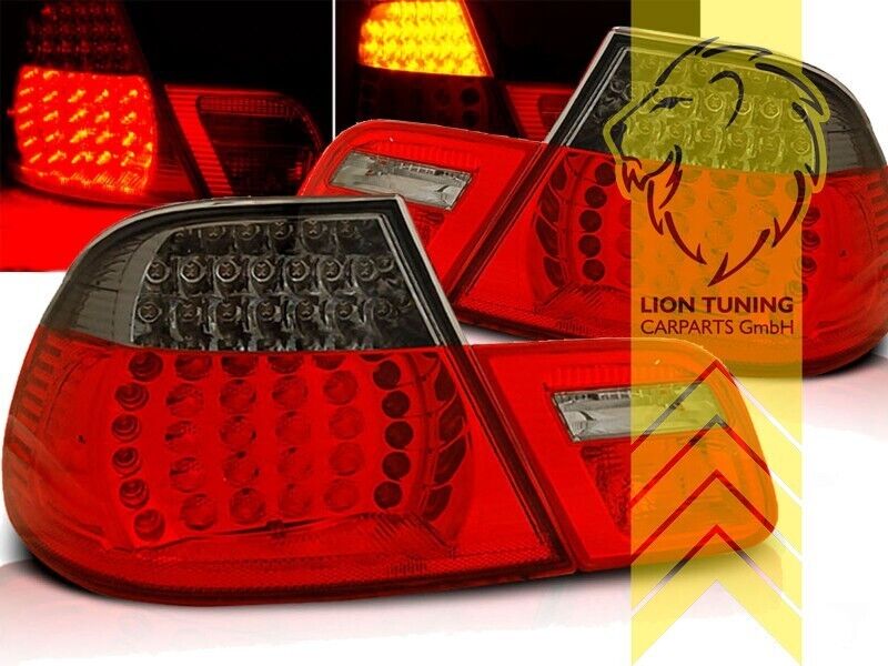LT Pair LED Lightbar REAR LIGHTS Tail Lamps BMW E46 Coupe 99-03 red smoke LHD