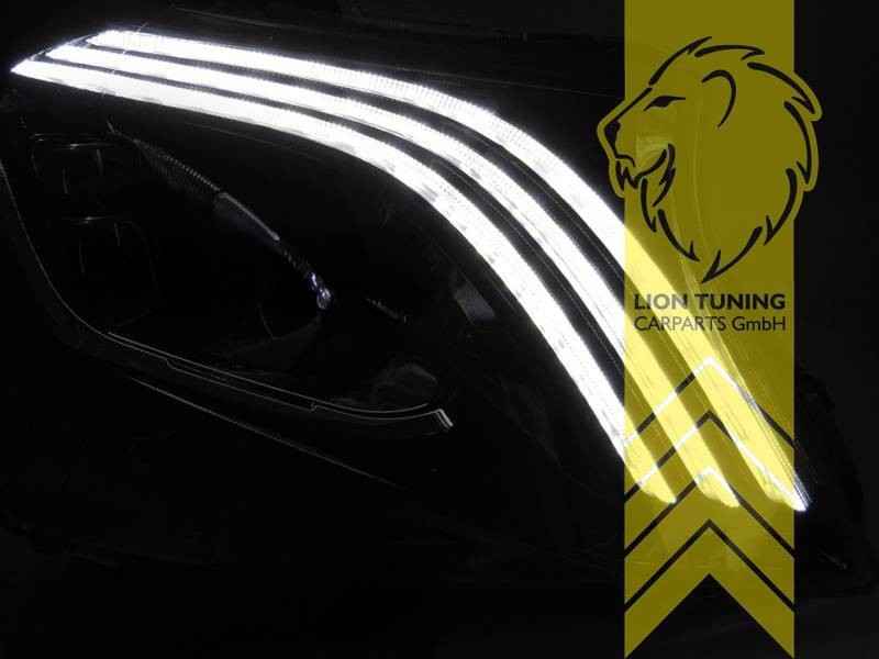 LTG Pair LED DRL Headlights Mercedes S-Class W222 13-17 black LHD