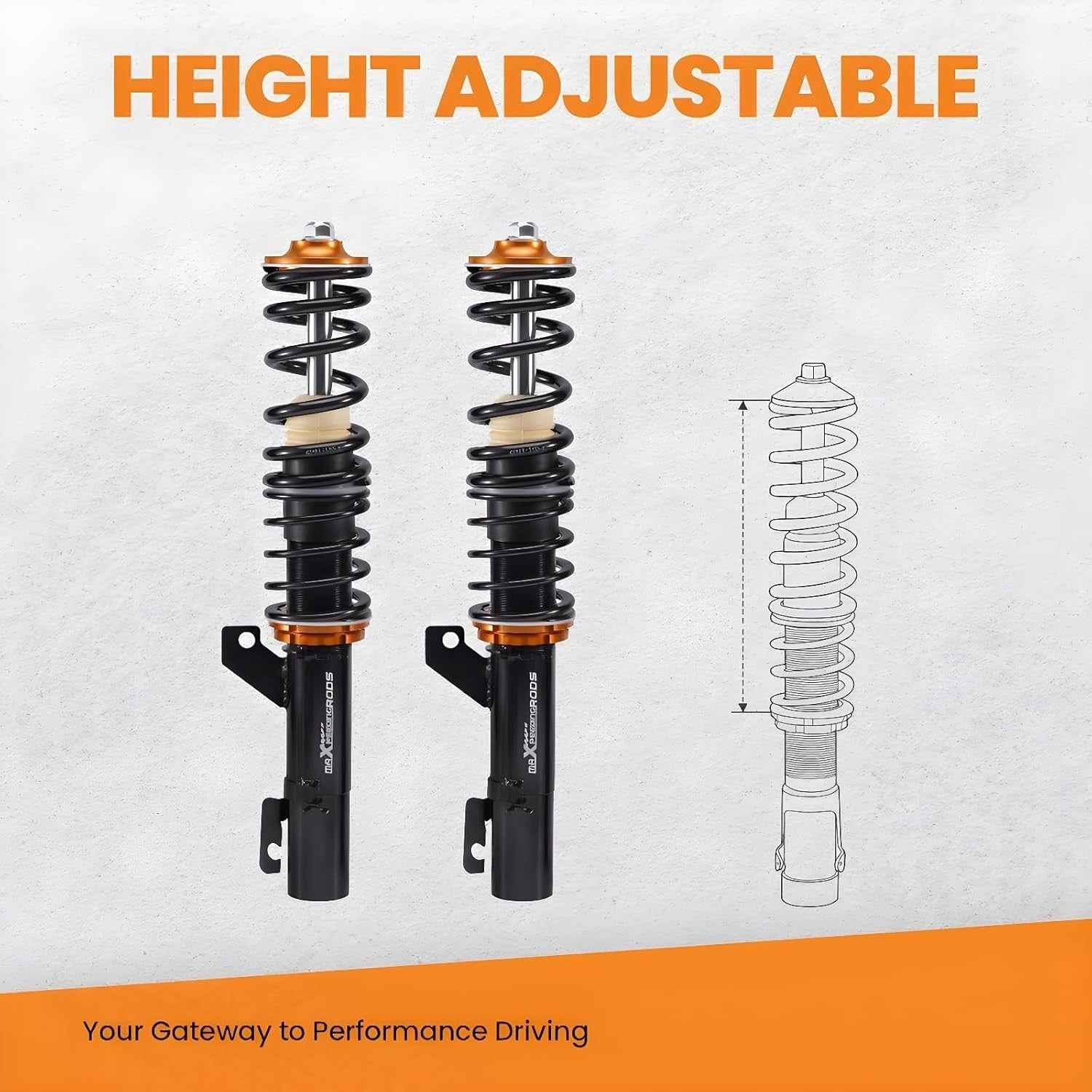 MXPR Coilovers Kit Audi TT Mk1 8N Quattro 98-06 1.8T 3.2 VR6 02 Coupe Roadster