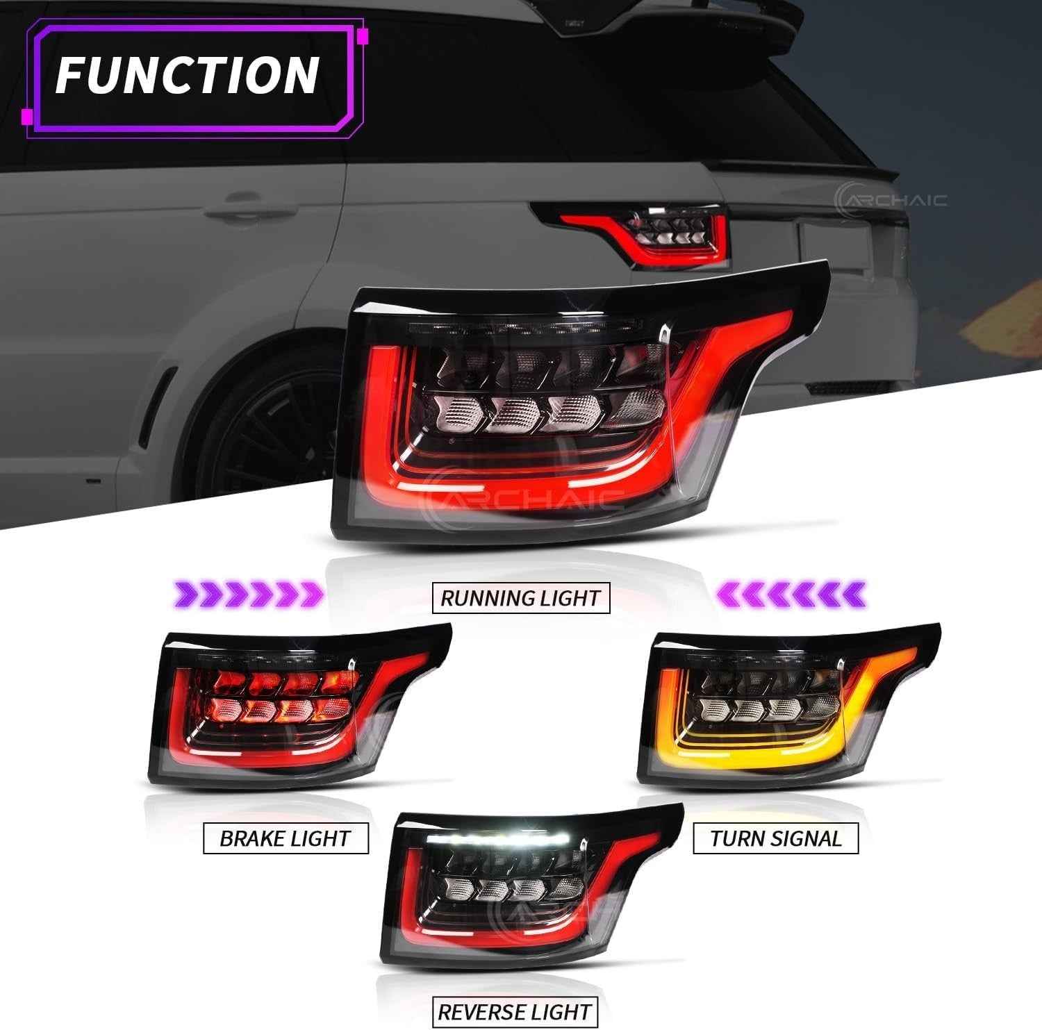 AC Pair LED DRL Rear lights Tail Lamps Range Rover Sport L494 MK2 SVR HST 13-22
