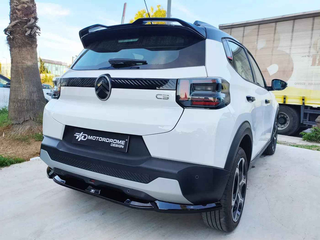 Motordrome Rear Bumper Lower Diffusor Citroen C3 Mk4 Gloss Black