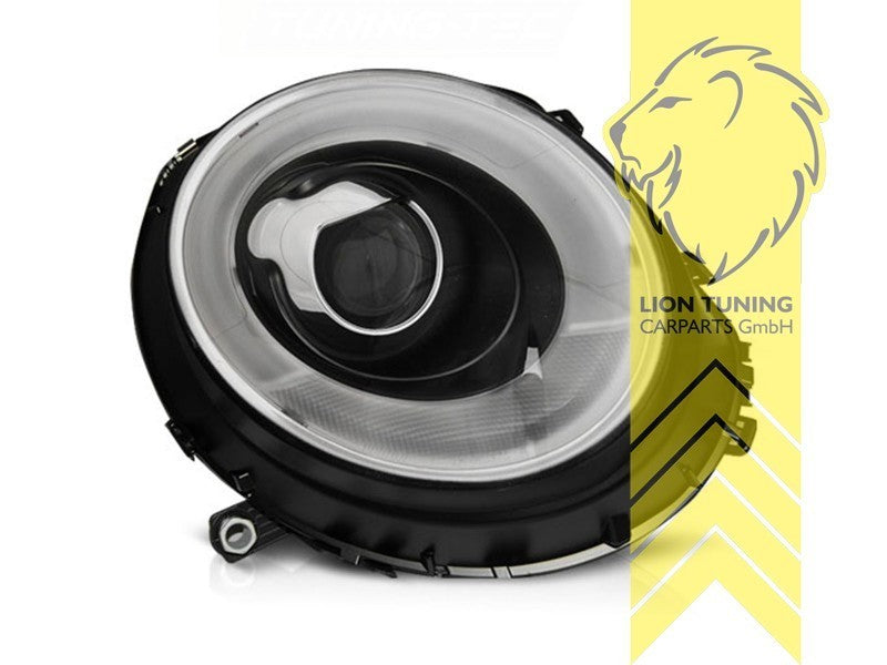 LT LED DRL Lightbar Halo Ring Headlights Mini Cooper JCW R56 R57 Black 06-14 LHD