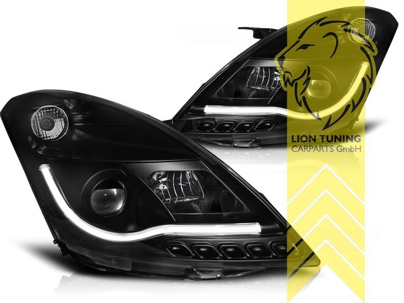 LTG Pair LED Lightbar Headlights Suzuki Swift FZ NZ 10-17  H7 / H1 Black LHD