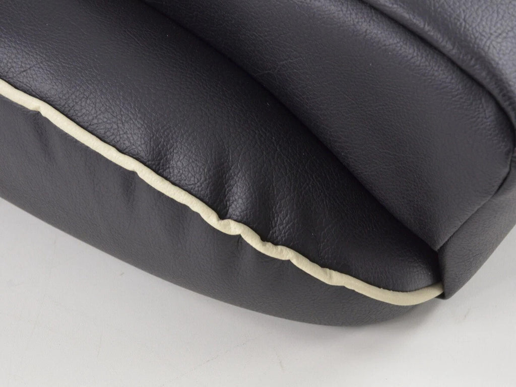 FKA Pair Bucket Seats Headrests White Piping Classic Car Retro Kit Vintage