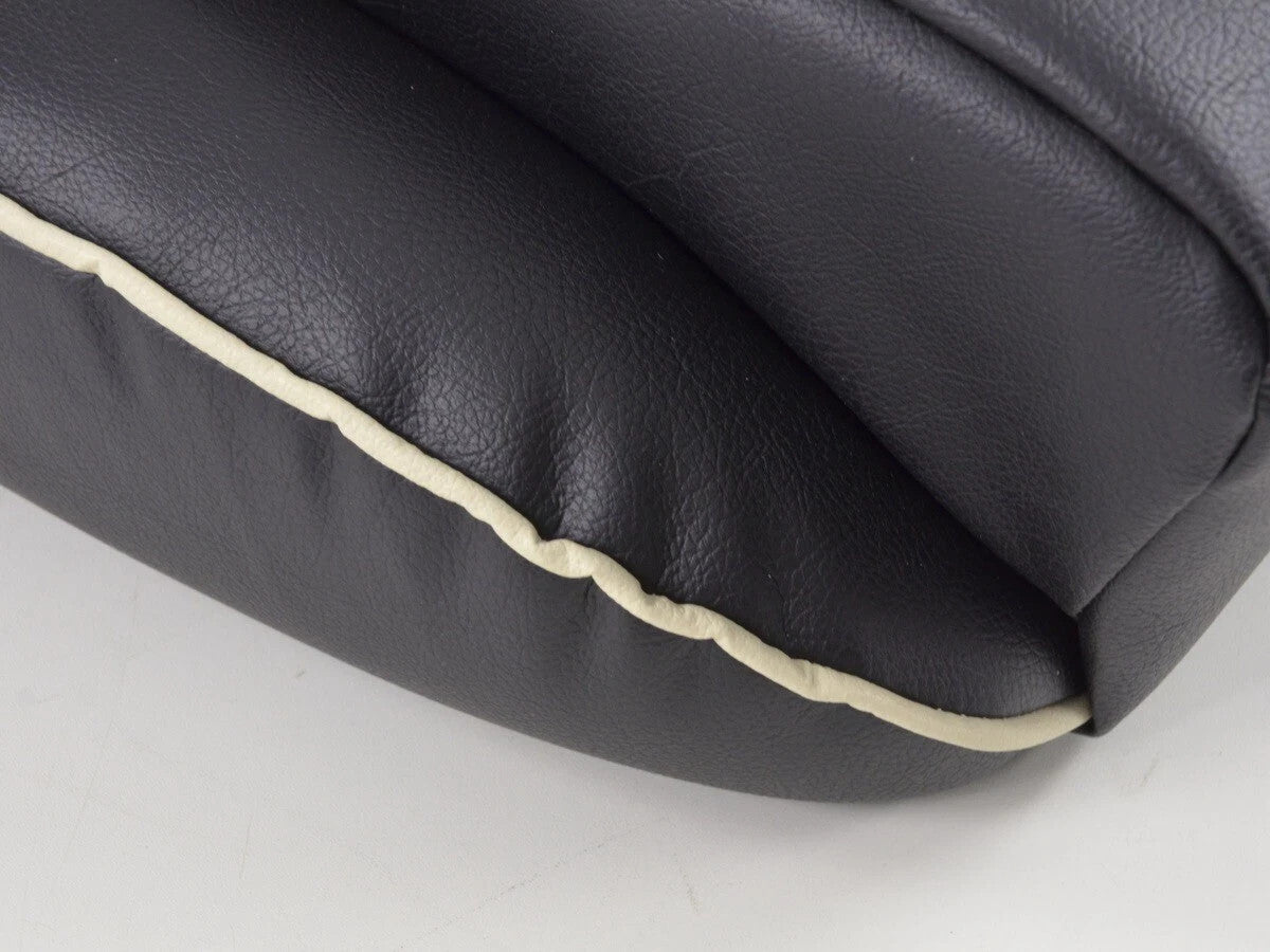 FKA Pair Bucket Seats Headrests White Piping Classic Car Retro Kit Vintage