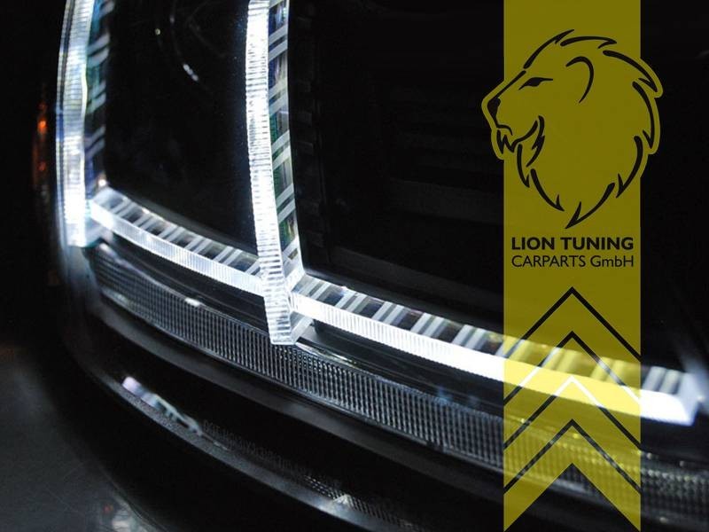 LT Pair LED Halo DRL Lightbar Headlights Audi TT 8J Coupe Cabrio black XENON LHD