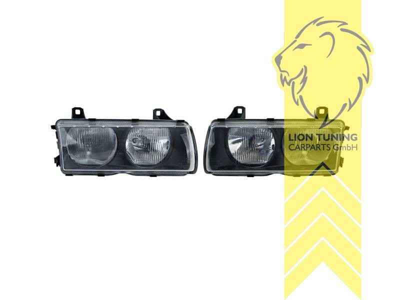 LTG Pair Halogen Headlights BMW E36 Sedan Touring Coupe Cabrio 90-00 black LHD