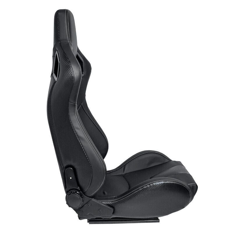 Auto-Style RK x2 (A Pair of) Universal Sports Bucket Seats Black Silver Stitch + slide runners UK STOCK (No Import Tax)