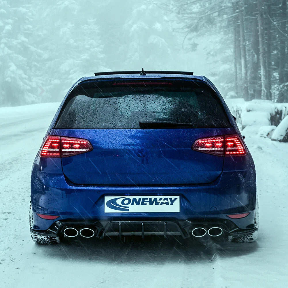 OW Rear Diffuser Valance VW Golf MK 7 R 13-16 Gloss Black ABS