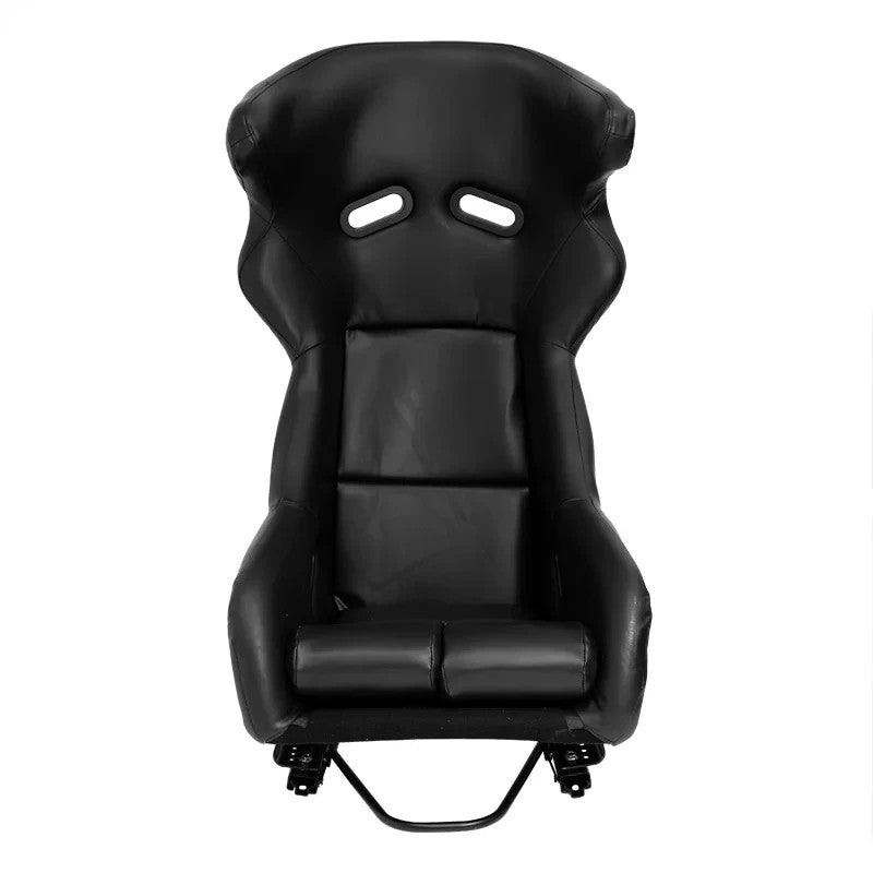 ATST x1 FS Universal Bucket Seats Hard Shell Fiberglass Back Black Faux + slides