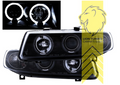 LT LED DRL Lightbar Halo Ring Headlights Seat Leon 1M Toledo 1M black LHD