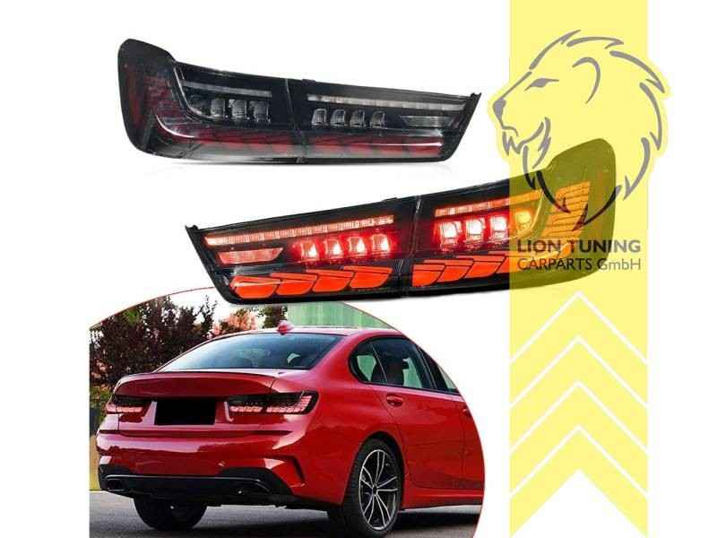 LTG Pair LED Dynamic Rear Lights Tail Lamps BMW 3 Series G20 + LCI 19+ Black LHD