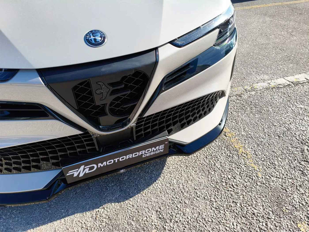 Motordrome Front Bumper Splitter Spoiler Alfa Romeo Junior 24+ Glossy Black
