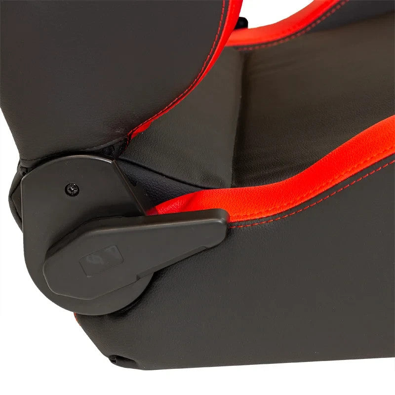 ATST x1 Universal Car Van Camper Sim Bucket Seat RS6-II Black Red Matte Syn Leat