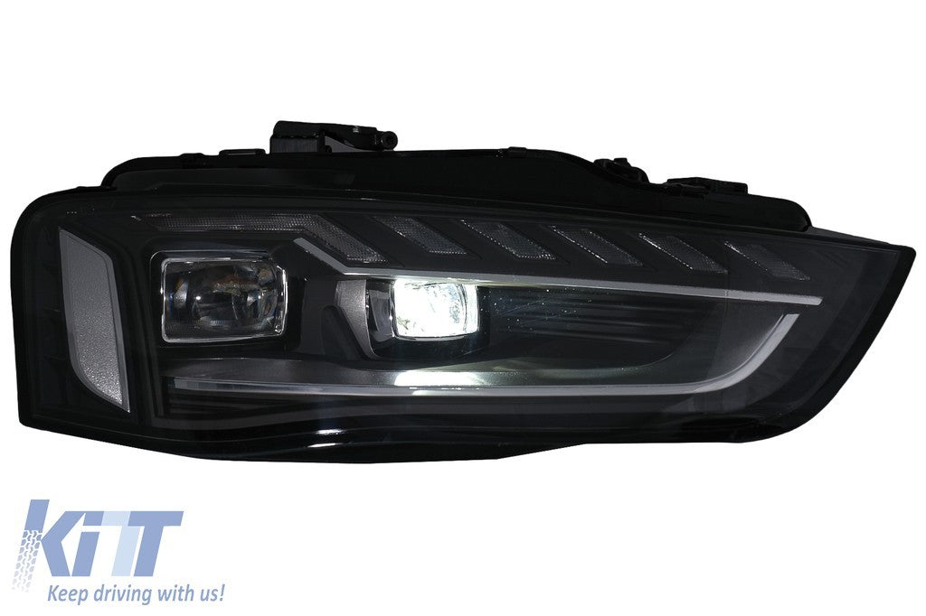 KT LUXE Pair Full LED DRL Seq Dyna Headlights Audi A4 B8.5 Facelift 12-15 LHD