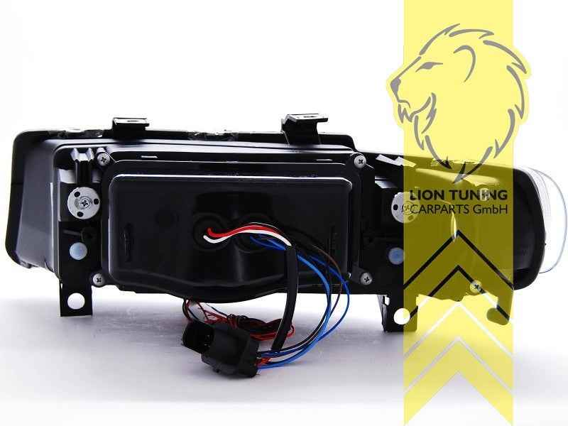 LTG Pair LED DRL Halo Ring Headlights Seat Leon 1M Toledo 2 98-06 black LHD