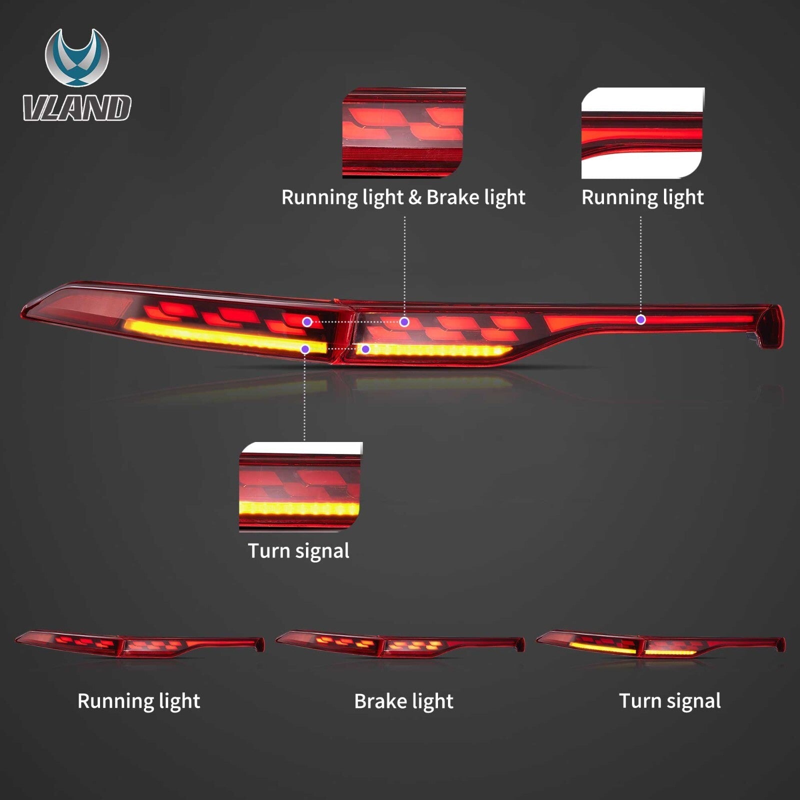 VLAND 2021–2024 Toyota Venza & Toyota Harrier Sequential Rear Tail Lamps Lights