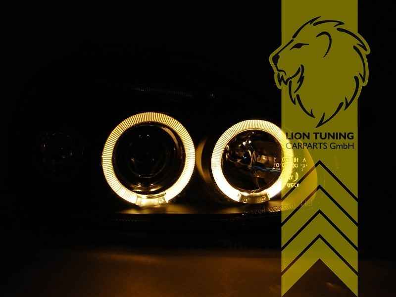 LT Pair LED DRL Angel Eye Headlights Opel Corsa B Combo B 71 93-01 chrome LHD