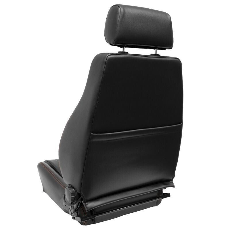 Auto-Style Retro x2 Universal Classic Sports Retro Kit Car Vintage Bucket Seats Black Red Stitch Lumbar + runners + balloon lumbar