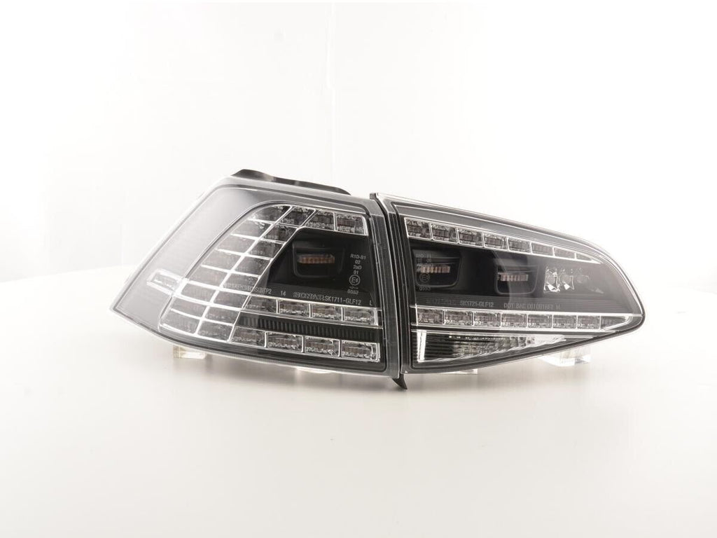FK Pair VW GOLF 7 MK7 12+ LED DRL Lightbar Dynamic REAR LIGHTS BLACK LHD