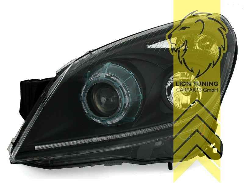 LTG Pair Xenon HID Headlights Opel Astra H L48 L35 L08 L69 04-10 black LHD