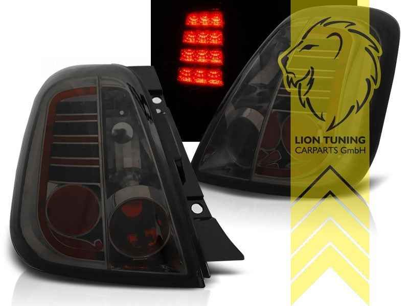 LTG Pair LED Rear Lights Lamps Fiat 500 312 595 695 07+ Abarth black smoke LHD