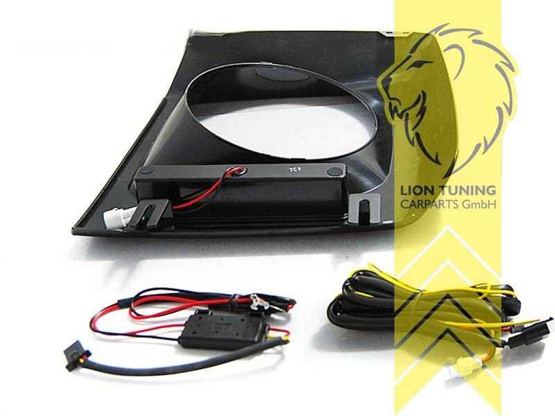 LTG Pair LED DRL Headlights Surrounds Mercedes W461 W463 89-12 glossy black
