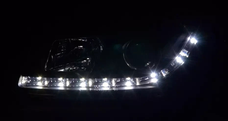 FKA Aftermarket LED DRL Headlights Seat Leon 1 MK1 Toledo 1M 97-05 black LHD