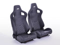 FKA Pair Universal Car Van Camper Bucket Seats black silver diam stitch edition