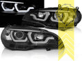 LTG Pair LED DRL 4D Headlights BMW X5 M X5M S63 E70 07-13 black LHD