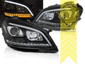 LT LED DRL Lightbar Halo Headlights Mercedes W164 ML M-Class Facelift 08-11 black LHD