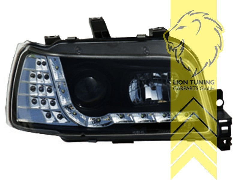 LTG Pair LED DRL Lightbar Headlights Renault Clio A B57 C57  90-96 Black LHD