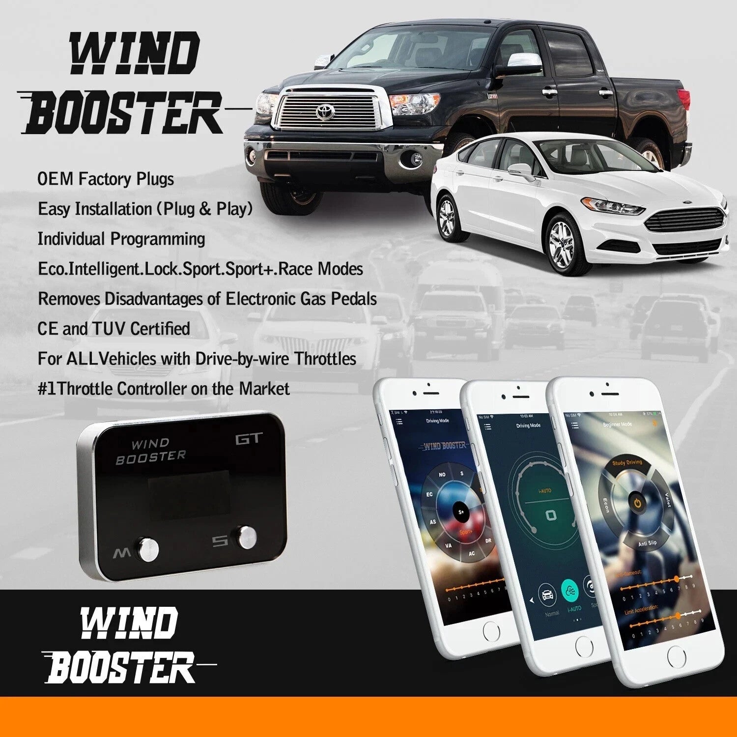 UK Windbooster GT151L WINDBOOSTER GT BT App Throttle Controller T5 T6 Ibiza 6